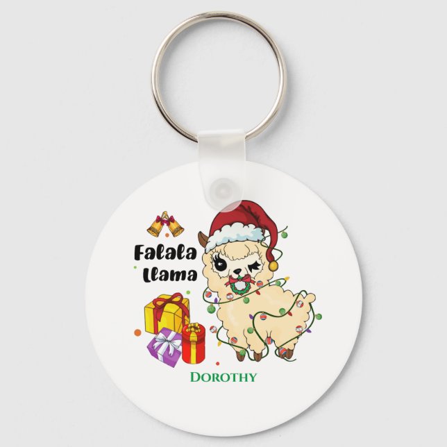 Christmas Llama Keychain (Front)