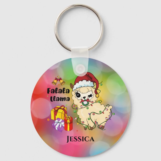 Christmas Llama Keychain (Front)