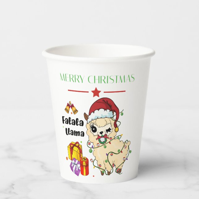 Christmas Llama Paper Cups (Front)