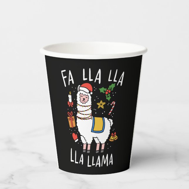 Christmas Llama    Paper Cups (Front)