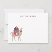 Christmas Llama Personalized Boho Animal Artwork