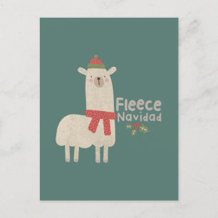 Christmas Llama Pun: Fleece Navidad Postcard