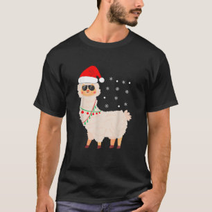 Christmas Llama Pyjamas Alpaca In Santa Hat Kids W T-Shirt