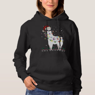 Christmas Llama Santa Hat Ugly Xmas Tree Alpaca Gi Hoodie