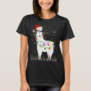 Christmas Llama Santa Hat Ugly Xmas Tree Alpaca Gi T-Shirt