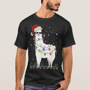 Christmas Llama Santa Hat Ugly Xmas Tree Alpaca Gi T-Shirt