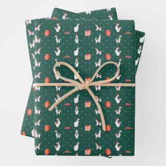 Christmas Llama Wrapping Paper Sheets (3) 19"x29" 