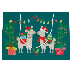 Christmas Llamas Large Gift Bag