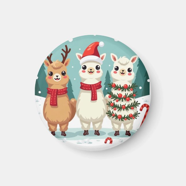 Christmas Llamas Parade  Magnet (Front)