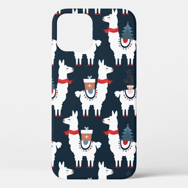 Christmas llamas seamless pattern Case-Mate iPhone case (Back)