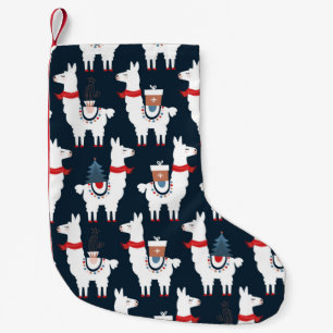 Christmas llamas seamless pattern small christmas stocking
