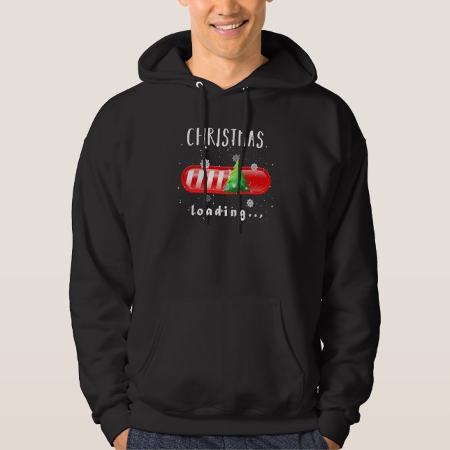 Christmas Loading Holiday Candy Cane Nerd Geek Fun Hoodie (Front)