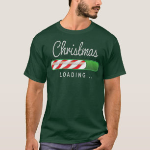 Christmas Loading Holiday Candy Cane Nerd Geek Fun T-Shirt