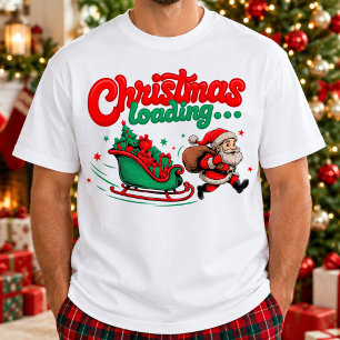 Christmas Loading Santa Sleigh Presents Running T-Shirt