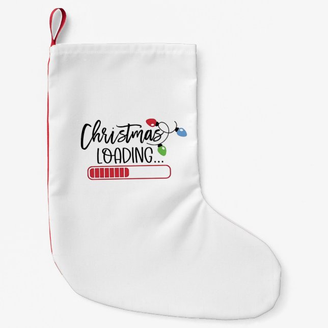 Christmas Loading Xmas Lights  Small Christmas Stocking (Front)