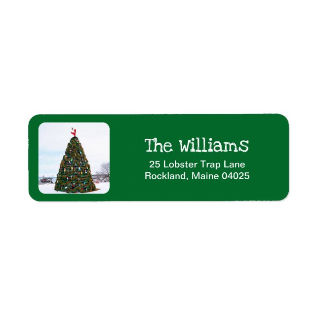 Christmas Lobster Trap Tree Return Address (Front)