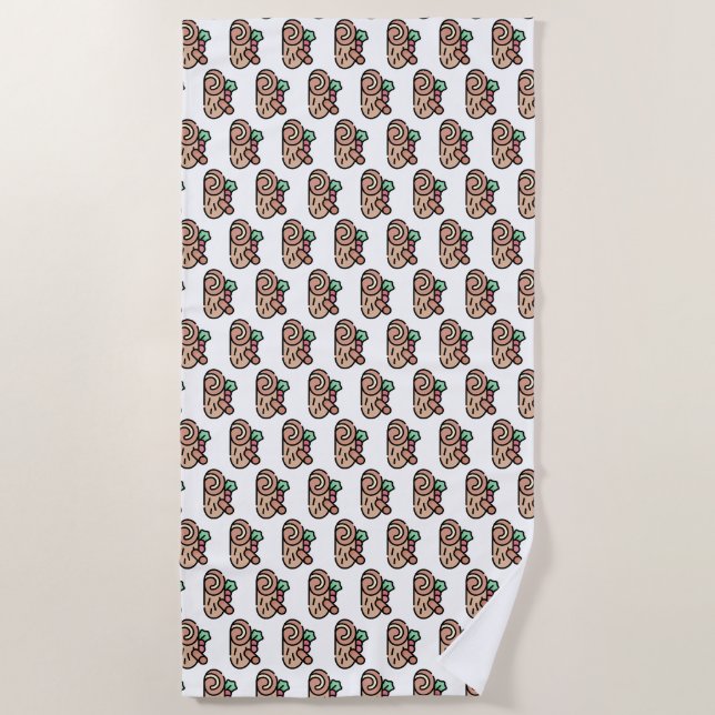 christmas log beach towel (Front)