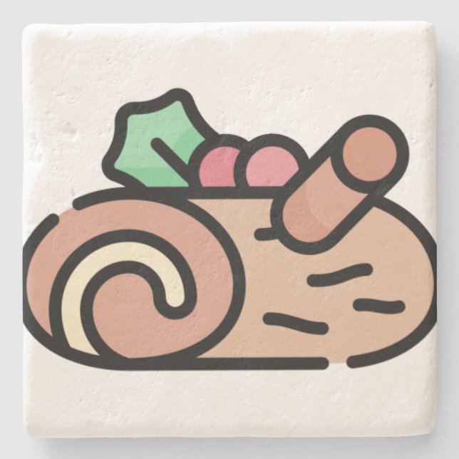 christmas log stone coaster (Front)