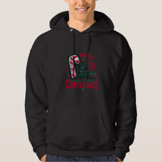 Christmas Logo: Celebrating with Candy Cane and Ch Hoodie