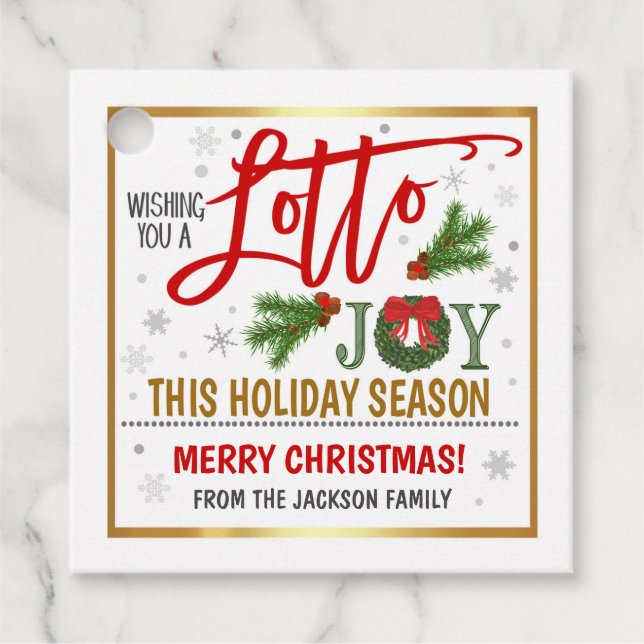 Christmas Lottery Ticket Gift Tag (Front)