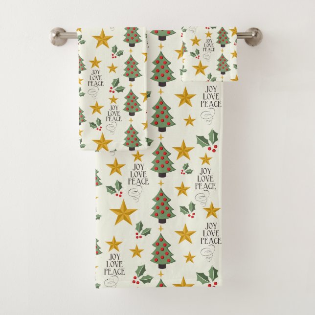 Christmas Love And Joy  Bath Towel Set (Insitu)