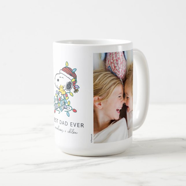 Christmas Love and Lights - Best Dad Photo Coffee Mug (Front Right)