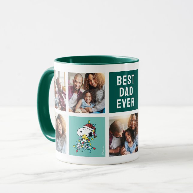 Christmas Love and Lights - Dad Photo Collage Mug (Front Left)