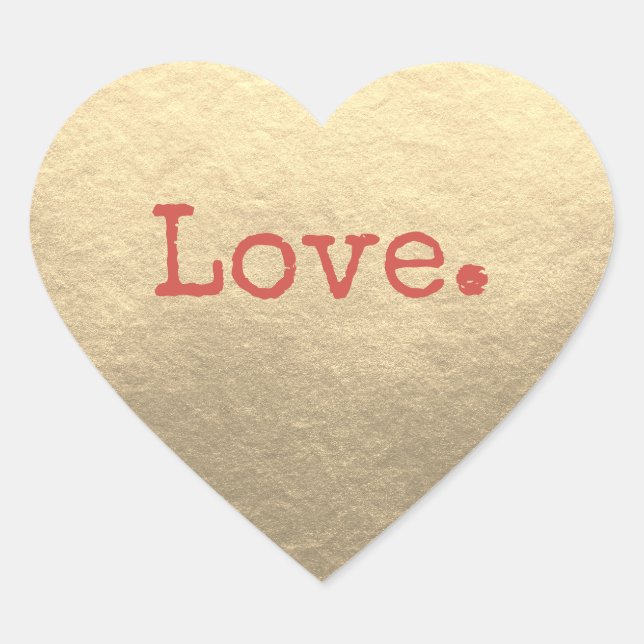 Christmas Love Champagne Gold Heart Sticker (Front)