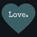 Christmas Love Classic Deep Teal Heart Sticker<br><div class="desc">Elegant Christmas festive envelope seal or gift sticker with the text 'Love in chic stylish typography on a deep teal background. Perfect for your Christmas gifts, mailing and festive small business packages. If you need any help or matching products please contact us through our store. Exclusively designed for you by...</div>