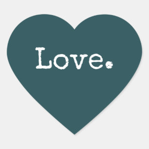 Christmas Love Classic Deep Teal Heart Sticker