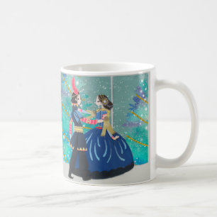 Christmas Love Dancing Couple Glittering Trees Coffee Mug