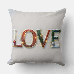 Christmas LOVE Festive Decorative Pillow