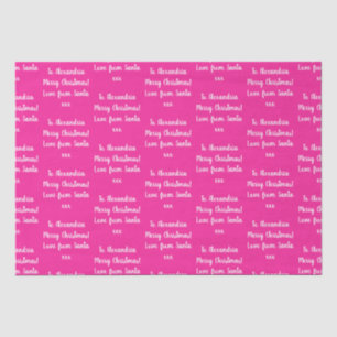 Christmas Love From Santa Personalized Hot Pink Tissue Paper
