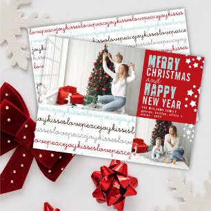 Christmas Love Peace Joy Kisses Carte photo de vac