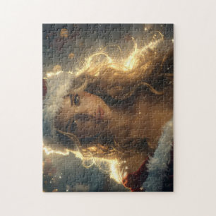 CHRISTMAS LOVE with beautiful Santa Angel  Jigsaw Puzzle