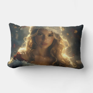 CHRISTMAS LOVE with beautiful Santa Angel Lumbar Pillow
