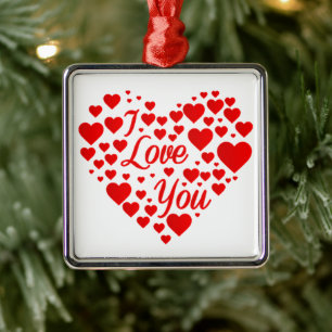 "CHRISTMAS LOVE WITH HEART** VALENTINE ORNAMENT