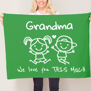 Christmas Love You Grandma Fun Graphic Gift Fleece Blanket