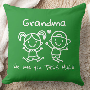 Christmas Love You Grandma Fun Graphic Gift Throw Pillow