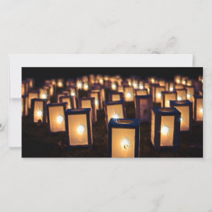 Christmas Luminaries at Night Holiday Card