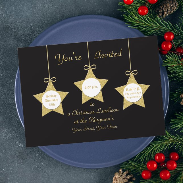 Christmas Luncheon  Invitation Christmas Stars (Creator Uploaded)