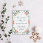 Christmas Luncheon Winter Florals Greenery Invitation<br><div class="desc">An elegant Christmas holiday luncheon invitation featuring watercolor bouquets of pink and coral florals in winter greenery,  a pretty dark green script and simple modern typography. You can personalize the type of event (holiday luncheon,  brunch,  tea party,  birthday party,  bridal shower,  etc.).</div>