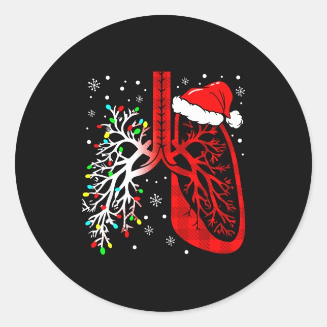 Christmas Lung Lights Resratory Therast Holiday  Classic Round Sticker (Front)
