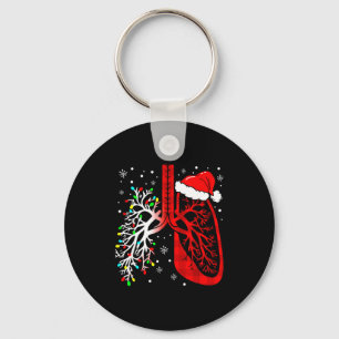 Christmas Lung Lights Resratory Therast Holiday  Keychain