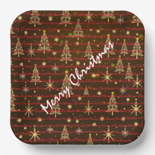 Christmas Luxury Christmas Trees Festive Paper Plate