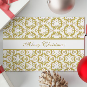 Christmas Luxury Personalized Gold Pattern Holiday Card