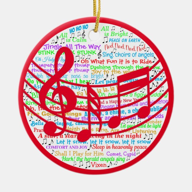 Christmas Lyric  Ceramic Ornament (Front)