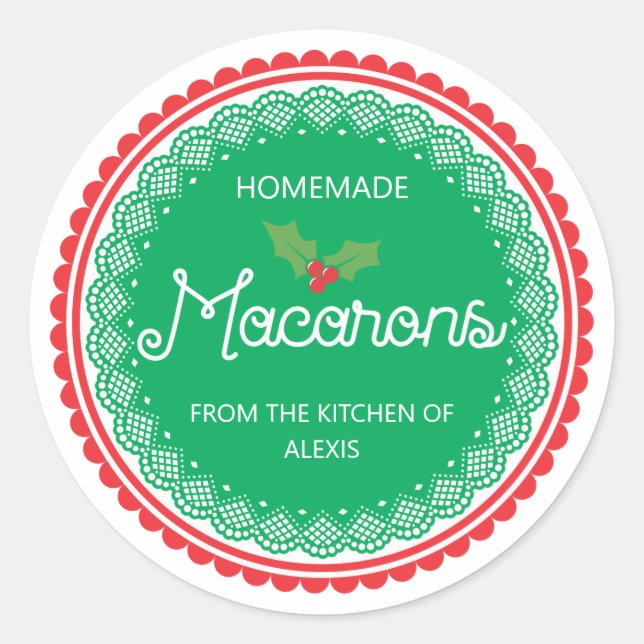 Christmas Macaron Classic Round Sticker (Front)