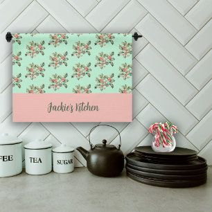 Christmas Macaron Colors Mistletoe Kitchen Towel