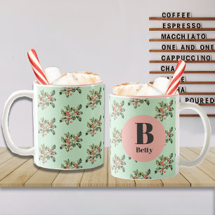 Christmas Macaron Mistletoe Custom Name Two-Tone Coffee Mug